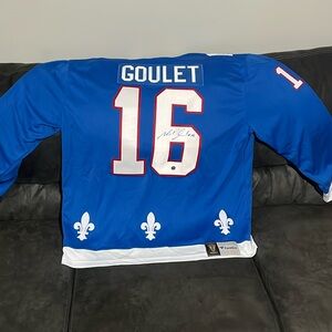 Signed Michel Goulet Quebec Nordiques Retro Fanatics Jersey
